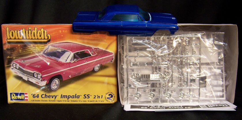 25 Scale 1964 64 Chevrolet Chevy Impala Model Kit Candy Apple Blue 