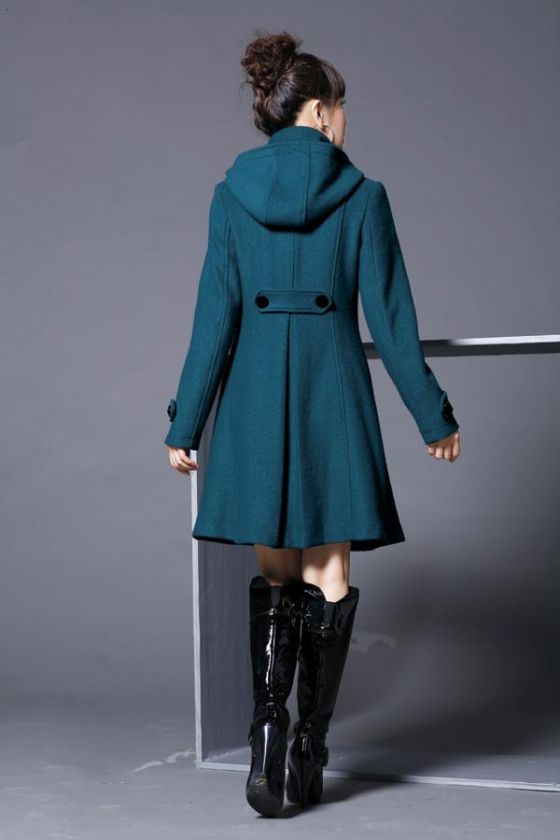 Womens wool cashmere winter noble long coat color  