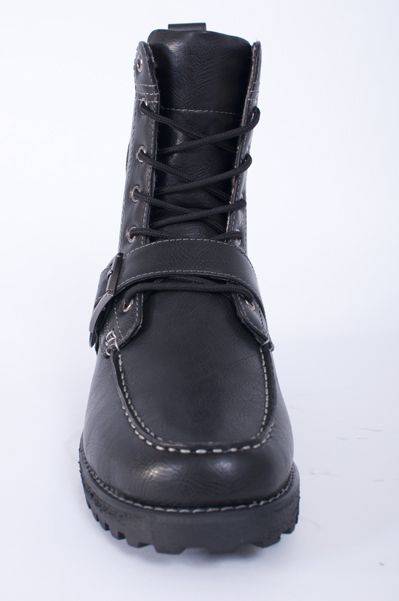   CADILLAC LEVEL BLACK FAUX LEATHER COMBAT WINTER BOOTS SHOES SIZE 11