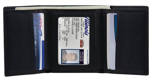RFID Blocking Tri Fold Wallet by Travelon   Black   NEW  