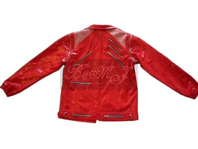 MJ BEAT IT RED PATENT LEATHER Jacket Sz S/M/L/XL/XXL  
