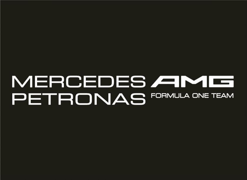 Mercedes GP F1 Team Vinyl Window Sticker/Decal (White)  