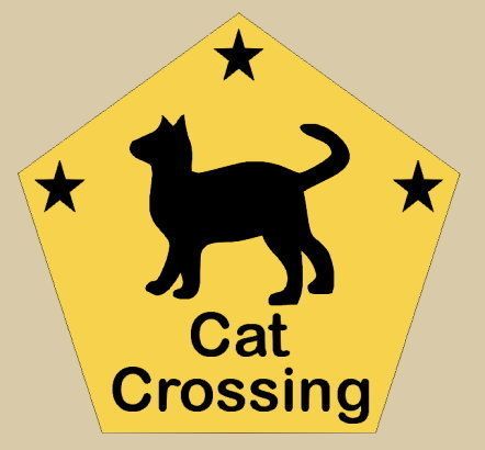Primitive Sign STENCIL~Cat Crossing~ Halloween Black  