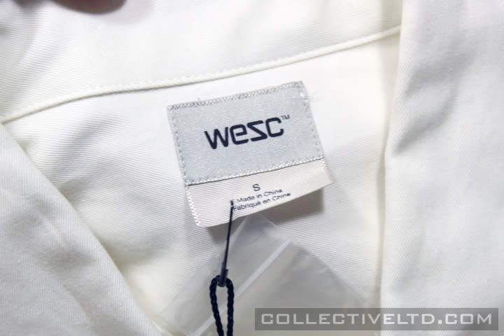WeSC Farley L/S Button Up Shirt huf wtaps visvim WINTER WHITE Small S 