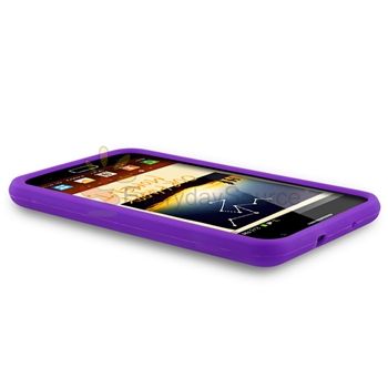 Silicone Case Cover for Samsung Galaxy Note GT N7000 + LCD, Purple 