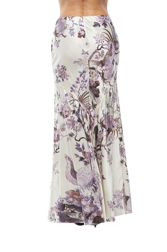 New $1650 Roberto Cavalli Women Long Skirt Silk Size 38  