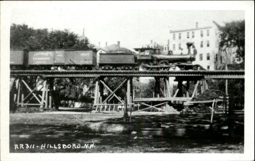 HILLSBORO NH RR TRAIN Station REPRO PC  