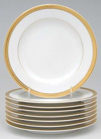 Royal Porcelain ELEGANCE GOLD Set of 8 Salad Plates  