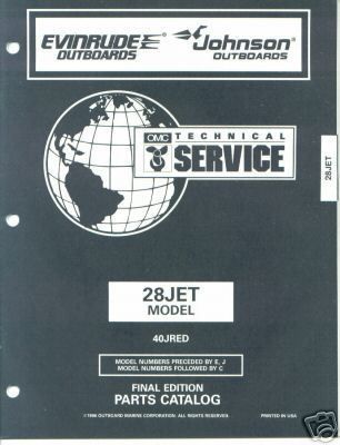 1996 OMC Evinrude Johnson 28 JET Parts Catalog  