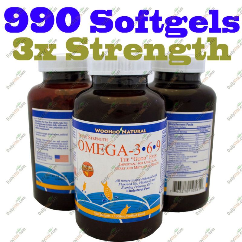   3X Strength OMEGA 3,6,9 FISH OIL DHA/EPA/ORGANIC FLAXSEED OIL,FRESH