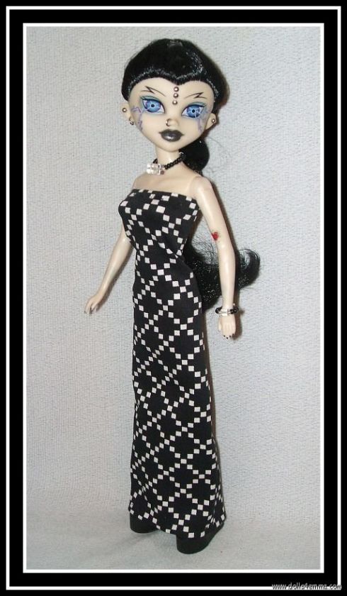 SALE Handmade Gown + Boa + Jewelry 4 BLEEDING EDGE GOTH DOLL Begoths 