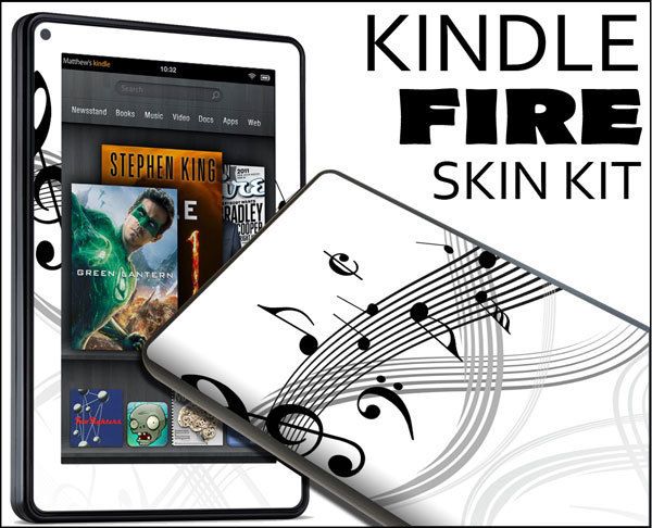  Kindle Fire Skin Vinyl Decal eBook Netbook Tablet #022 Music 